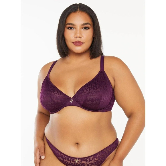 NWT Tagged By Savage Unlined Stretch Mesh Plunge Cups Bra Size 36D - Picture 1 of 10